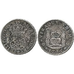 Mexico City, Mexico, pillar 4 reales, Philip V, 1735MF.