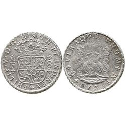 Mexico City, Mexico, pillar 8 reales, Philip V, 1735MF.