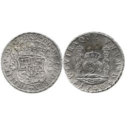 Mexico City, Mexico, pillar 8 reales, Philip V, 1740MF.