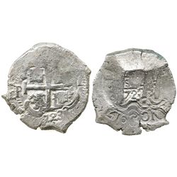 Potosi, Bolivia, cob 8 reales, 1723Y, rare.