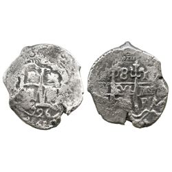 Potosi, Bolivia, cob 8 reales, 1726Y, (Louis I), scarce.