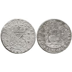 Mexico City, Mexico, pillar 8 reales, Philip V, 1746MF.