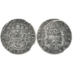 Mexico City, Mexico, pillar 8 reales, Charles III, 1769MF, encapsulated NGC EL CAZADOR / GENUINE, ra