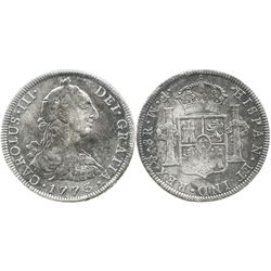 Mexico City, Mexico, bust 8 reales, Charles III, 1773FM, initials facing rim, scarce as from this wr