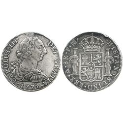 Mexico City, Mexico, bust 8 reales, Charles III, 1777FM.