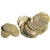 Image 1 : Encrusted, spread-out clump of about 18 Spanish colonial pillar and bust 2R of Charles III (as found
