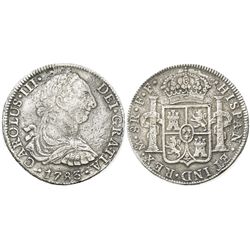 Mexico City, Mexico, bust 8 reales, Charles III, 1783FF.
