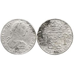 Mexico City, Mexico, bust 8 reales, Charles III, 1785FM.