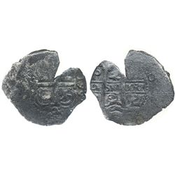 Potosi, Bolivia, cob 2 reales, 1661E, encapsulated NGC genuine, with name of wreck in slab.