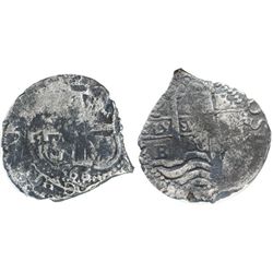 Potosi, Bolivia, cob 2 reales, 1666E, encapsulated NGC genuine, with name of wreck in slab.