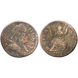 London, England, copper farthing, George III, 1773, very rare provenance.