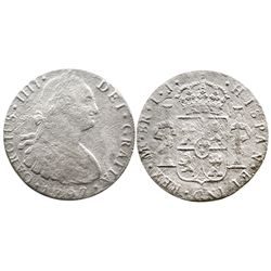 Lima, Peru, bust 8 reales, Charles IV, 1797IJ.
