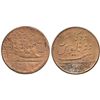 Image 1 : English East India Co., copper X cash, 1808, rare planchet error with full brockage on obverse.