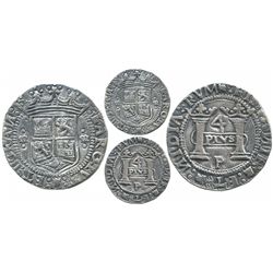 Mexico City, Mexico, 4 reales, Charles-Joanna, "Early Series," assayer P over erased Latin R at bott