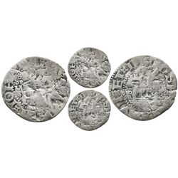 Mexico City, Mexico, 1/2 real, "Early Series," assayer F to right of monogram, extremely rare.