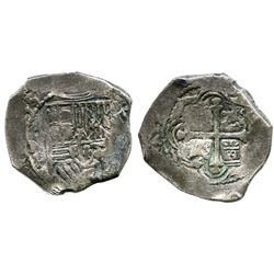 Mexico City, Mexico, cob 4 reales, (16)55P, rare.