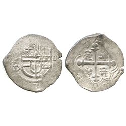 Mexico City, Mexico, cob 2 reales, Philip III, assayer D.