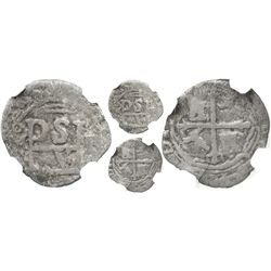 Mexico City, Mexico, cob 1/2 real, Philip II, assayer F to right, encapsulated NGC VG 10.