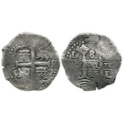 Lima, Peru, cob 8 reales, 1686R.