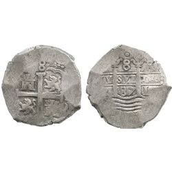 Lima, Peru, cob 8 reales, 1687R.