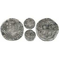 Potosi, Bolivia, cob 8 reales, Philip II, assayer R (Rincon), extremely rare first "dollar" of Potos