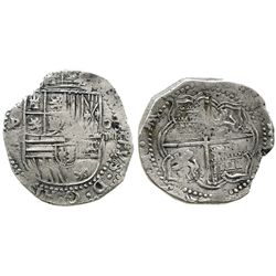 Potosi, Bolivia, cob 4 reales, Philip II, assayer A.