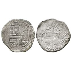 Potosi, Bolivia, cob 2 reales, Philip III, assayer not visible.