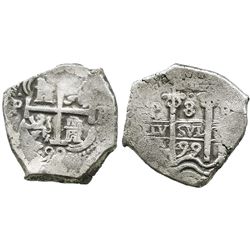 Potosi, Bolivia, cob 8 reales, 1699F.