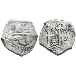 Potosi, Bolivia, cob 8 reales, 1702Y.