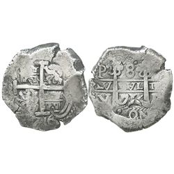 Potosi, Bolivia, cob 8 reales, 1716Y.