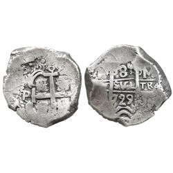 Potosi, Bolivia, cob 8 reales, 1729M.