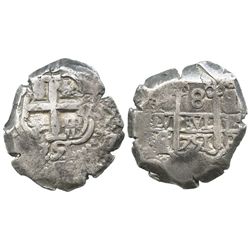 Potosi, Bolivia, cob 8 reales, 1751q/E, very rare.