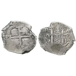 Potosi, Bolivia, cob 4 reales, 1689VR.