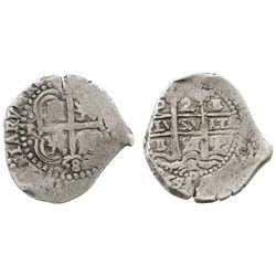 Potosi, Bolivia, cob 2 reales, 1658E.