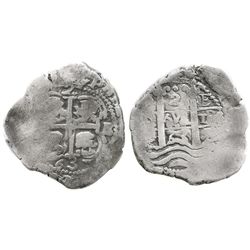 Potosi, Bolivia, cob 2 reales, 1663E.