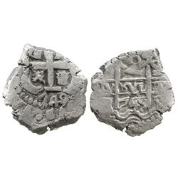 Potosi, Bolivia, cob 2 reales, 1749q.