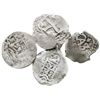 Image 1 : Lot of 4 Potosi, Bolivia, small silver cobs (2R 1742, 1R 1653 and 1729, and 1/2R 1685).