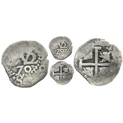 Potosi, Bolivia, cob 1/2 real, 1670, two-digit date.