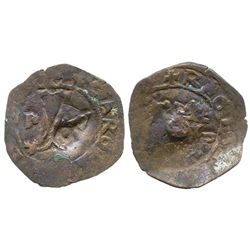 Santo Domingo, Dominican Republic, copper 4 maravedis, Charles-Joanna, assayer F, with anchor counte