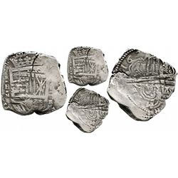 Cartagena, Colombia, cob 8 reales, Philip IV, assayer E, small mintmark RN below denomination to rig