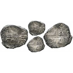 Cartagena, Colombia, cob 8 reales, Philip IV, assayer E below mintmark RN to left (late 1620s), rare