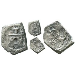 Bogota, Colombia, cob 1/4 real, Philip V, style of ca.1722 (assayer Sanchez), unique.
