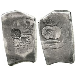 Guatemala, cob 8 reales, (1)745(J), with Type II countermark of 1843 (sun-over-mountains), very rare