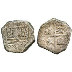 Seville, Spain, cob 8 reales, Philip IV, assayer not visible.