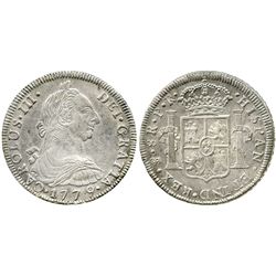 Potosi, Bolivia, bust 8 reales, Charles III, 1779PR.