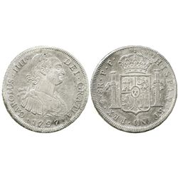 Potosi, Bolivia, bust 8 reales, Charles IV, 1797PP.