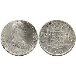Potosi, Bolivia, bust 8 reales, Ferdinand VII, 1813PJ.