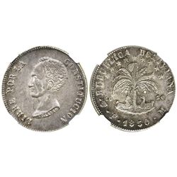 Potosi, Bolivia, 8 soles, 1850FM, encapsulated NGC AU 58.