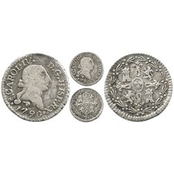 Santiago, Chile, 1/4 real, Charles IV (bust of Charles III), 1790.