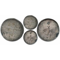 Valdivia, Chile, 8 reales, 1822, ex-Millennia, KM Plate Coin, encapsulated NGC XF 40, extremely rare